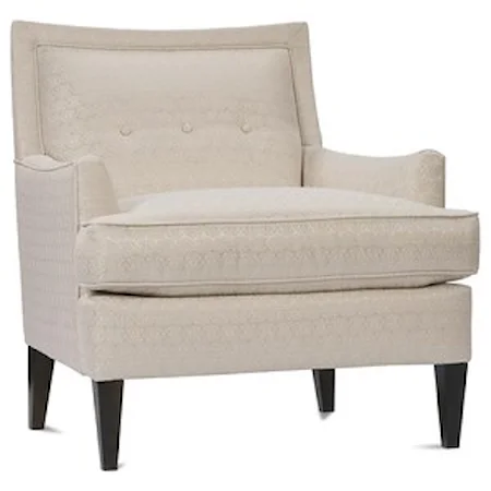 Contemporary Low Back Chair with Buttons and Welting 
